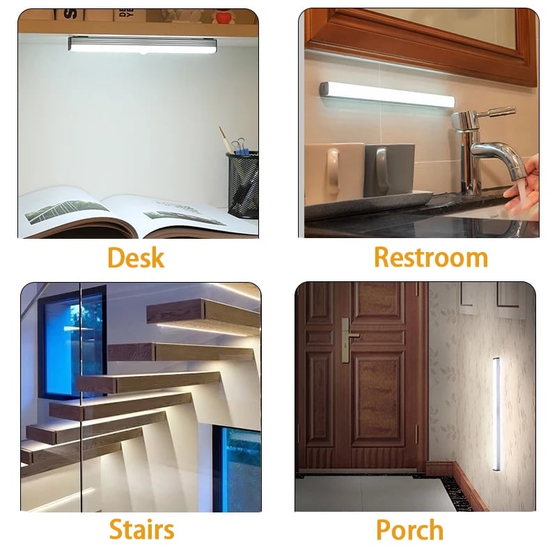 đ„TidsbegrĂ€nsat erbjudande - uppladdningsbar LED-lampa, ingen stansning krĂ€vs, smart sensor, magnetisk