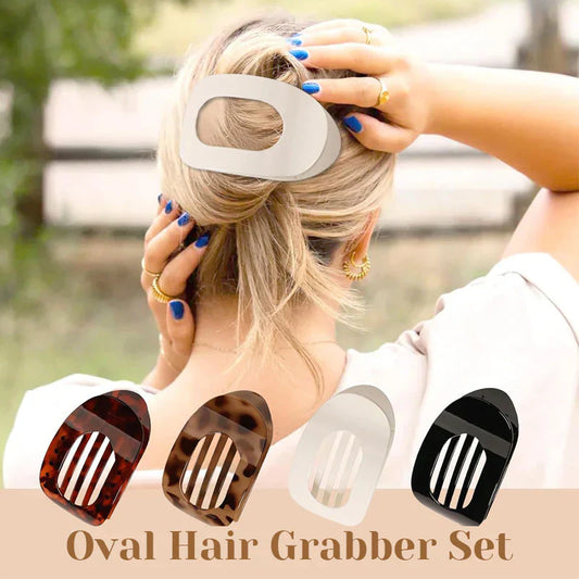 ✨ Oval uppsättning hårklämmor (4 st)