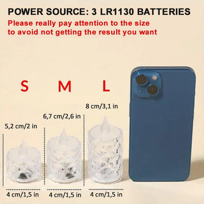 Set med kristalljus utan flamma