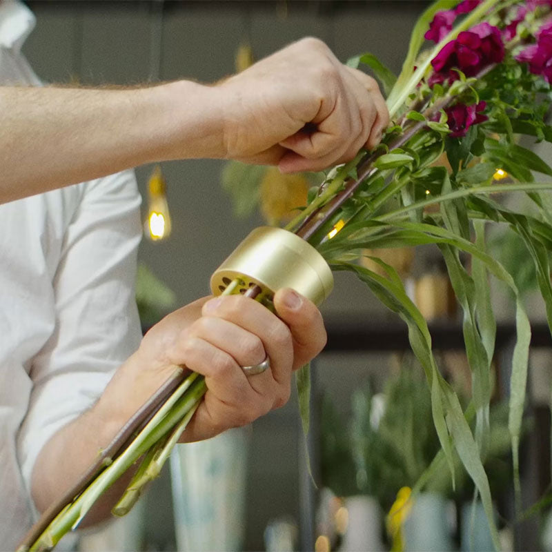 Spiraalvormige stamhouder voor Ikebana