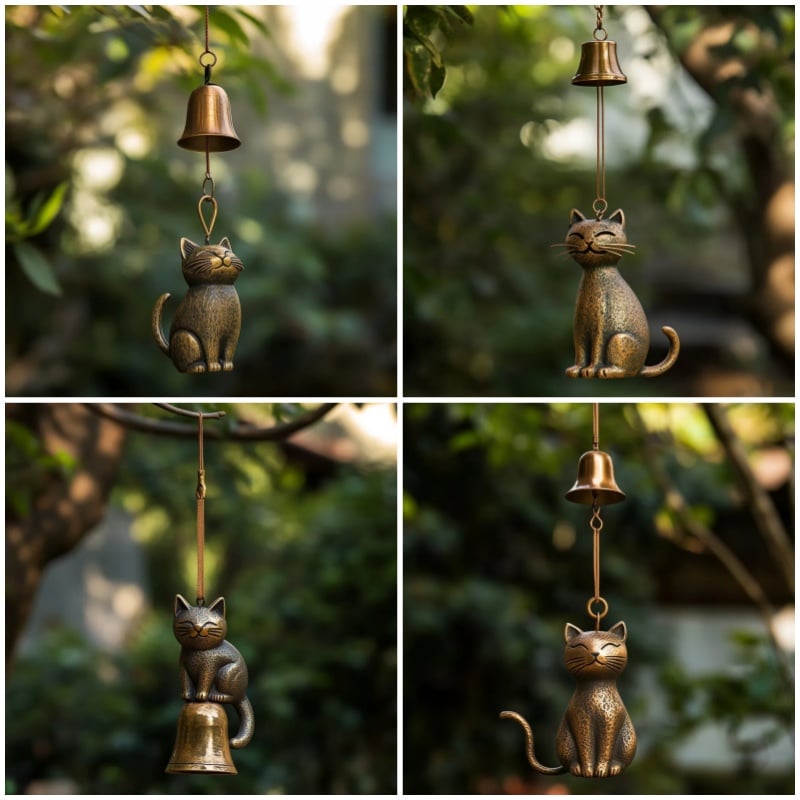 ⏳Aktuellt erbjudande: 60% rabatt🐱Handgjord retro klocka med kattvagg