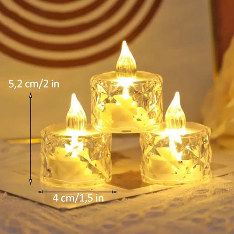 Set med kristalljus utan flamma