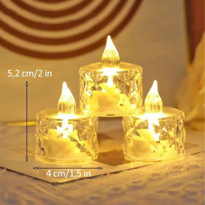 Set med kristalljus utan flamma