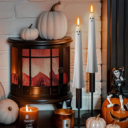 🎃👻 Fjärrstyrt spökljus med 3D-flammande veke 👻🎃