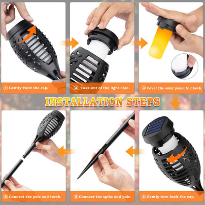 🔥2025 solcellslampor - utomhusinredning med fladdrande lågor