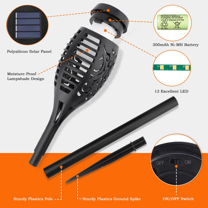 🔥2025 solcellslampor - utomhusinredning med fladdrande lågor
